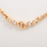Christian Dior Logo Rhinestone Gold Necklace Costume Jewellery